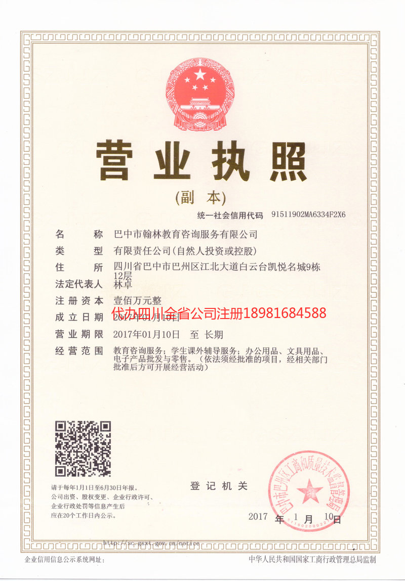 乐清乐清翰林教育咨询服务有限公司